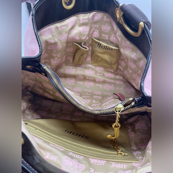 💅✨🩷Vintage XL Juicy Couture Pink and Brown Y2K Bag - Picture 13 of 17